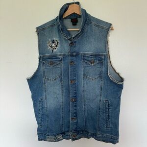 Stranger Things Denim Vest Mens XL Eddie Munson Hellfire Club Demobat Slayer